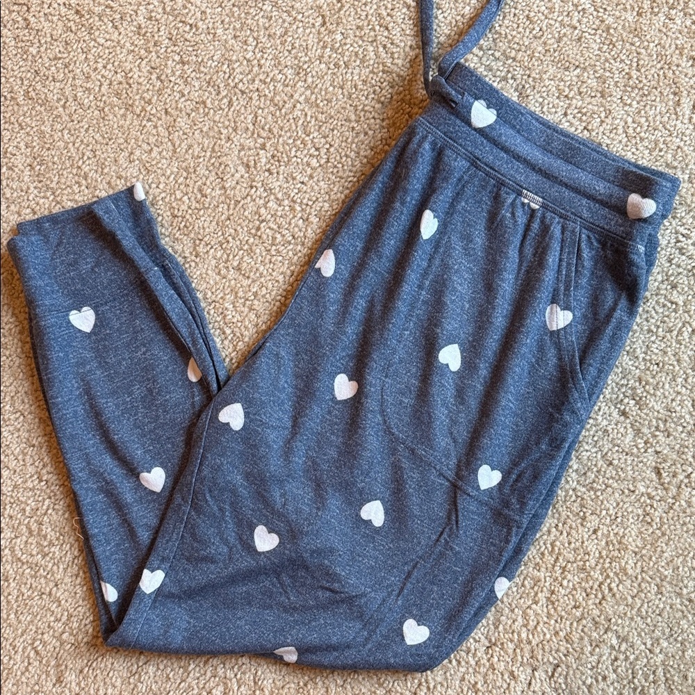 BP b p heart pajama pants lounge blue white drawstring size large